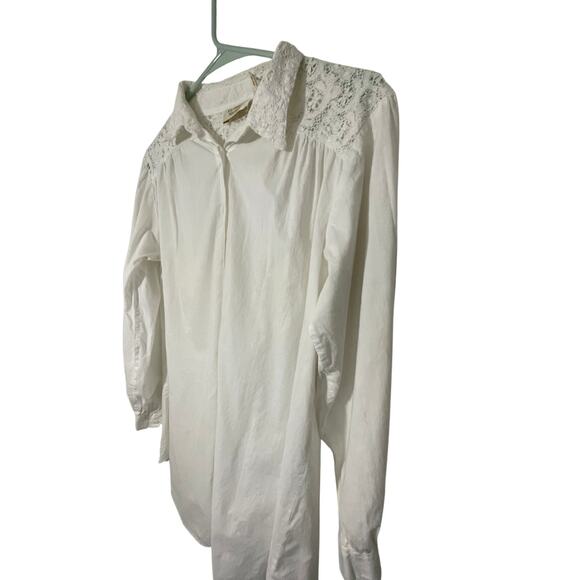 Victoria Secret Gold Label Vintage Victorian Long Sleeve Button Up Nightgown M - Picture 4 of 5